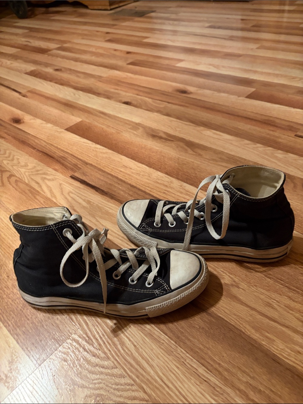 Converse Black High Top Sneakers with White Accents - Picture 2 of 9